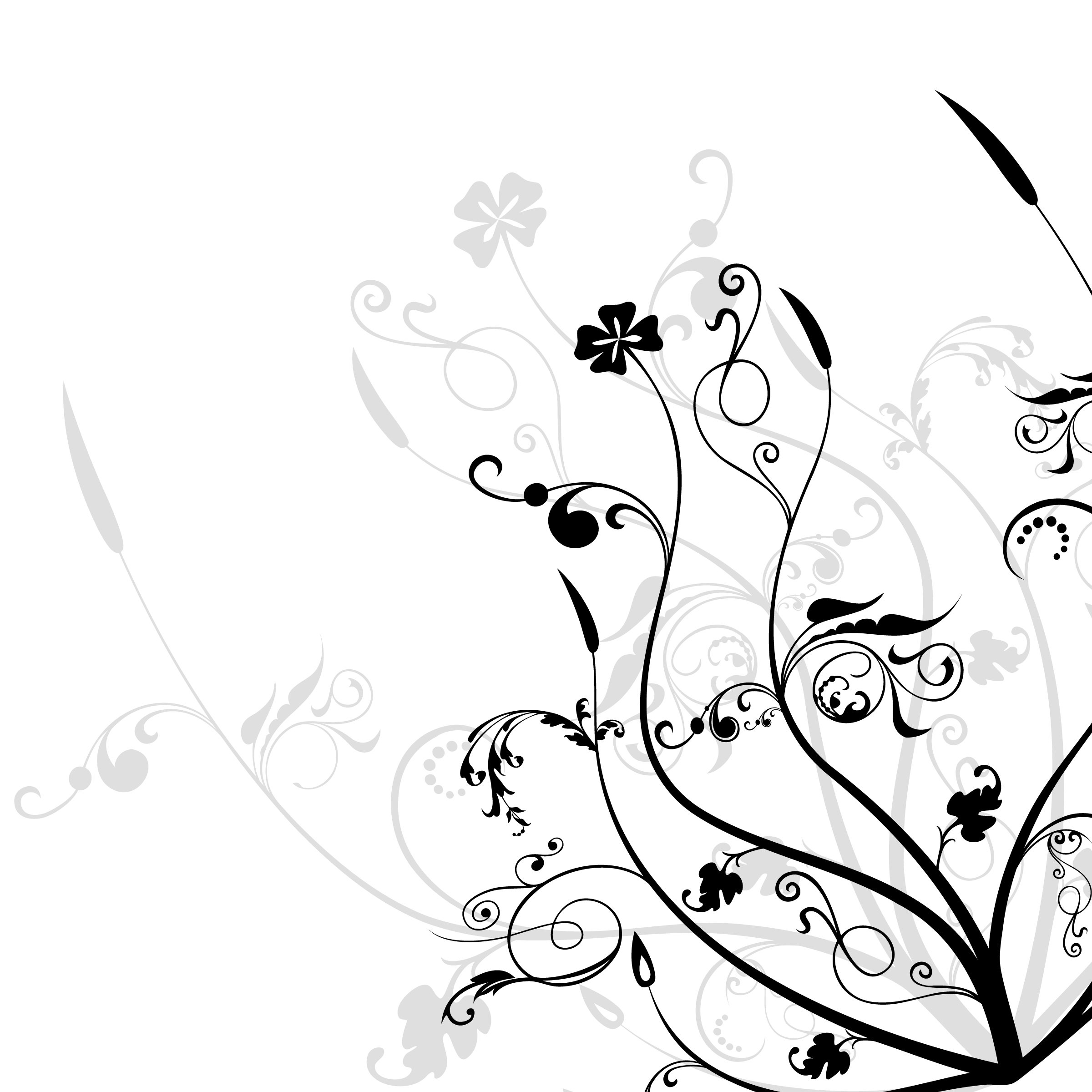 flower design black white